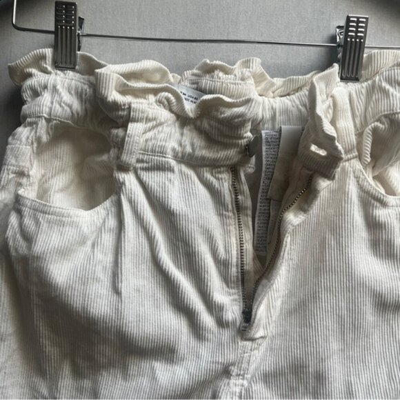 Zara paper bag high waist corduroy slim fit pants Sz 2 /24” - Picture 3 of 11
